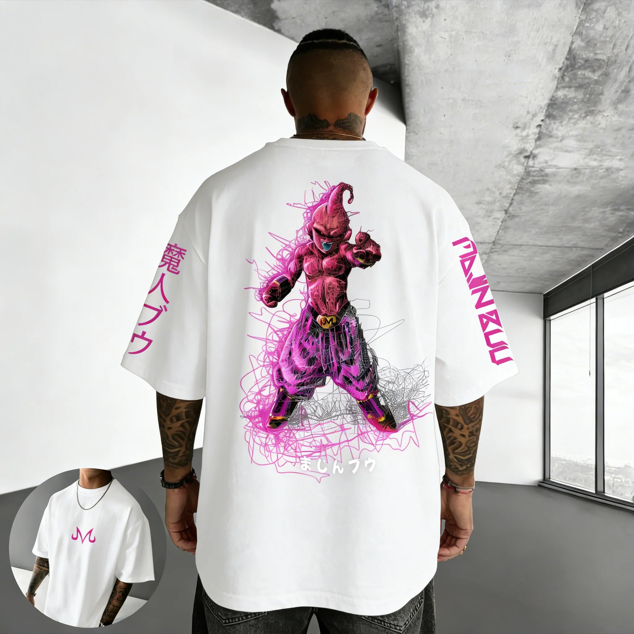 2026 New Dragon Ball Anime T-shirt Summer New Majin Buu Print Men and Women Harajuku Casual Parent-child Short Sleeved Shirt