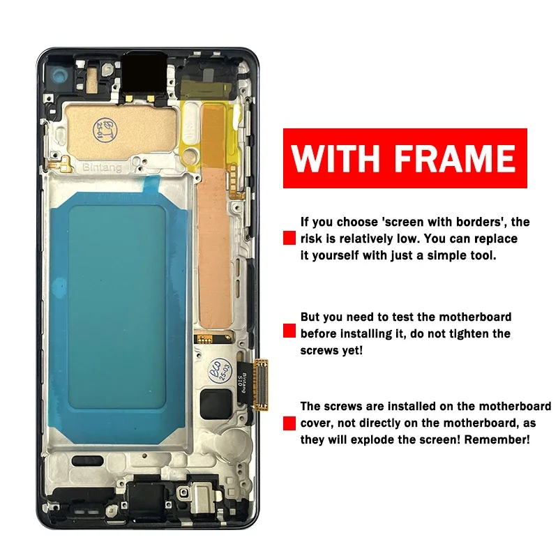 Wyświetlacz TFT jakości S10 z ramką do Samsung S10 LCD ekran dotykowy Digitizer SM-G973F/DS G973U G973 wymiana wyświetlacza — zdjęcie produktu 2