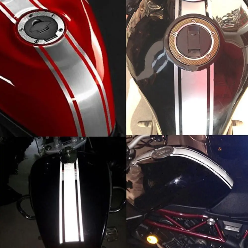 50cm Ornament Motobike Decoration Fuel Tank Fender Motorcycle Reflective Stickers Pin-stripe Decals Racing Protective Film