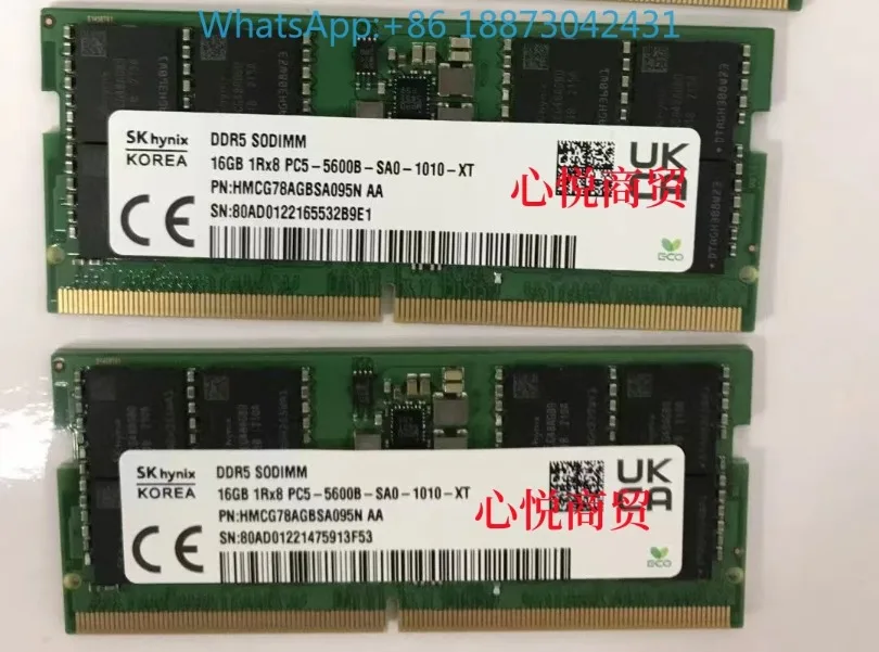 (1PC)SK Hynix 16G 1RX8 DDR5 5600B PC5 Notebook Memory HMCG78AGBSA095N