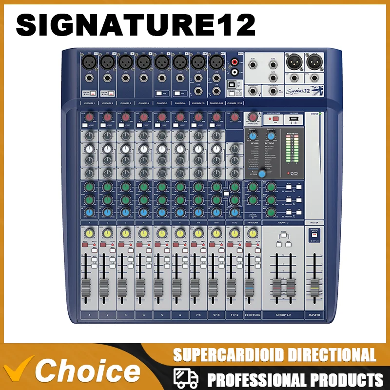 Signature Professional 12 Channel Audio sound Mixer Mixing console interface for Stage DJ Singing