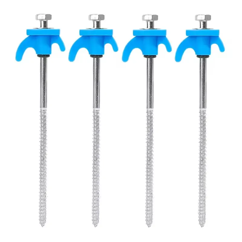 Estacas para tiendas de campaña hexagonales con rosca en espiral, clavos de suelo de acero al carbono para tierra dura, anclajes de sujeción para lonas y toldos, kit de equipo de camping de alta