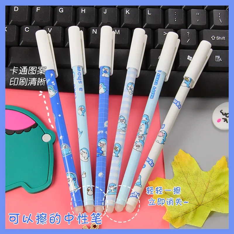 

Стирающая ручка Cute Shark Moyi для студентов, пишущих домашние задания, стираемая нейтральная ручка для офисных канцелярских принадлежностей, ручка для подписи на водной основе