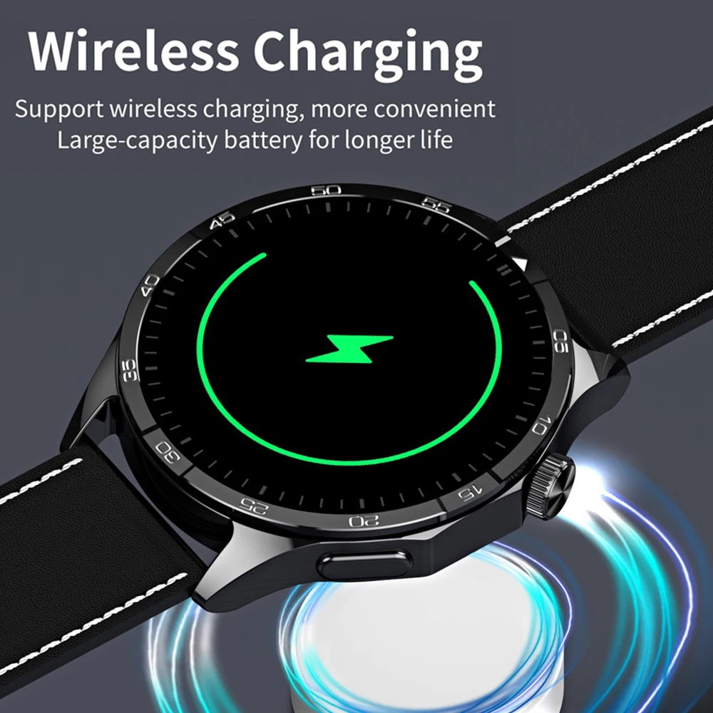 Azul dente chamada masculino 1.45 "tela amoled assistente de voz carga sem fio relógio inteligente freqüência cardíaca smartwatch ip68 à prova dip68 água esportes