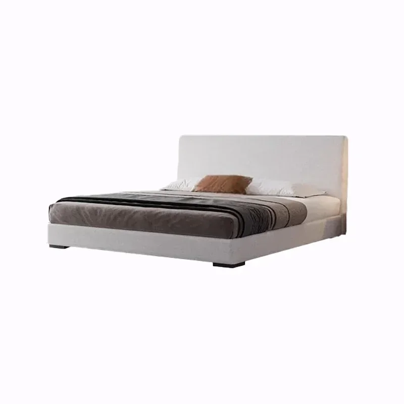 Nordic fabric bed Modern simple master bedroom large bed Cream wind removable cloth bed Wabi Sandy wind small apartment double
