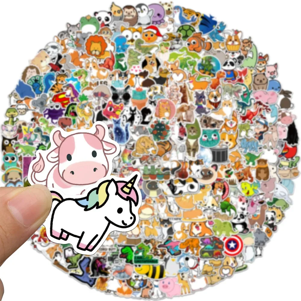 100/300/500PCS Mix Cute Cartoon Animali Graffiti Adesivi FAI DA TE Telefono Chitarra Laptop Notebook Valigia Adesivo Impermeabile Giocattolo Per Bambini