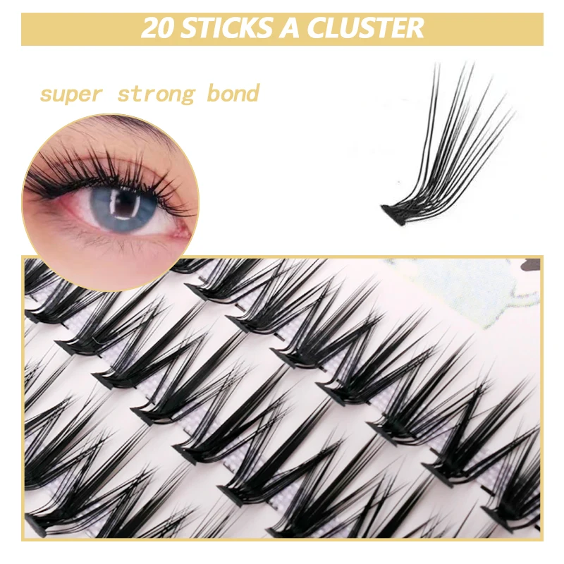 20D L Curl Cluster Eyelash Extensions Natural Soft Individual Lashes Makeup Tools Cilias Volume Premade Fans