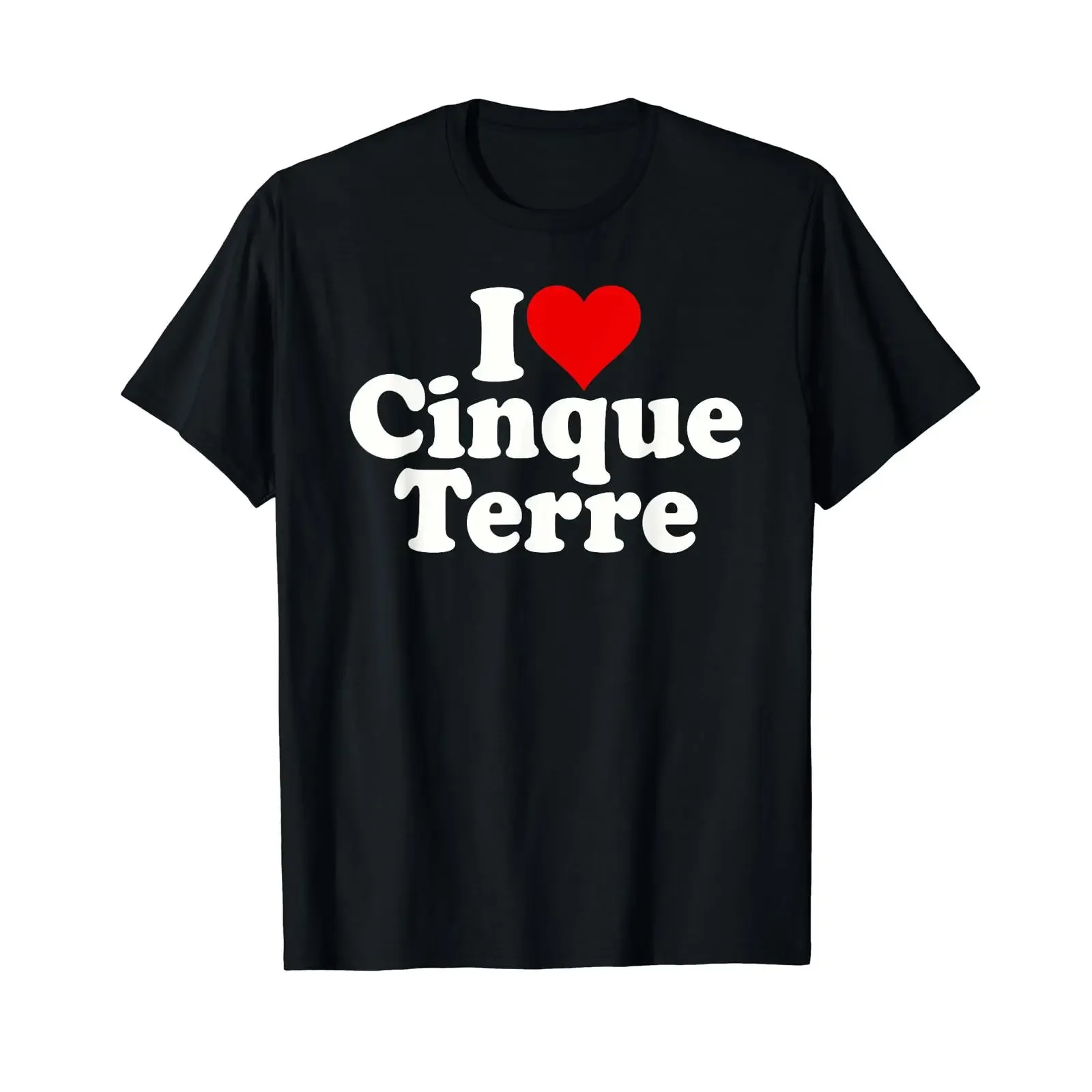 Camiseta con texto en alemán 'Ich Liebe Herz Cinque Terre Liguria' italiana mediterránea negra vintage lavada transpirable