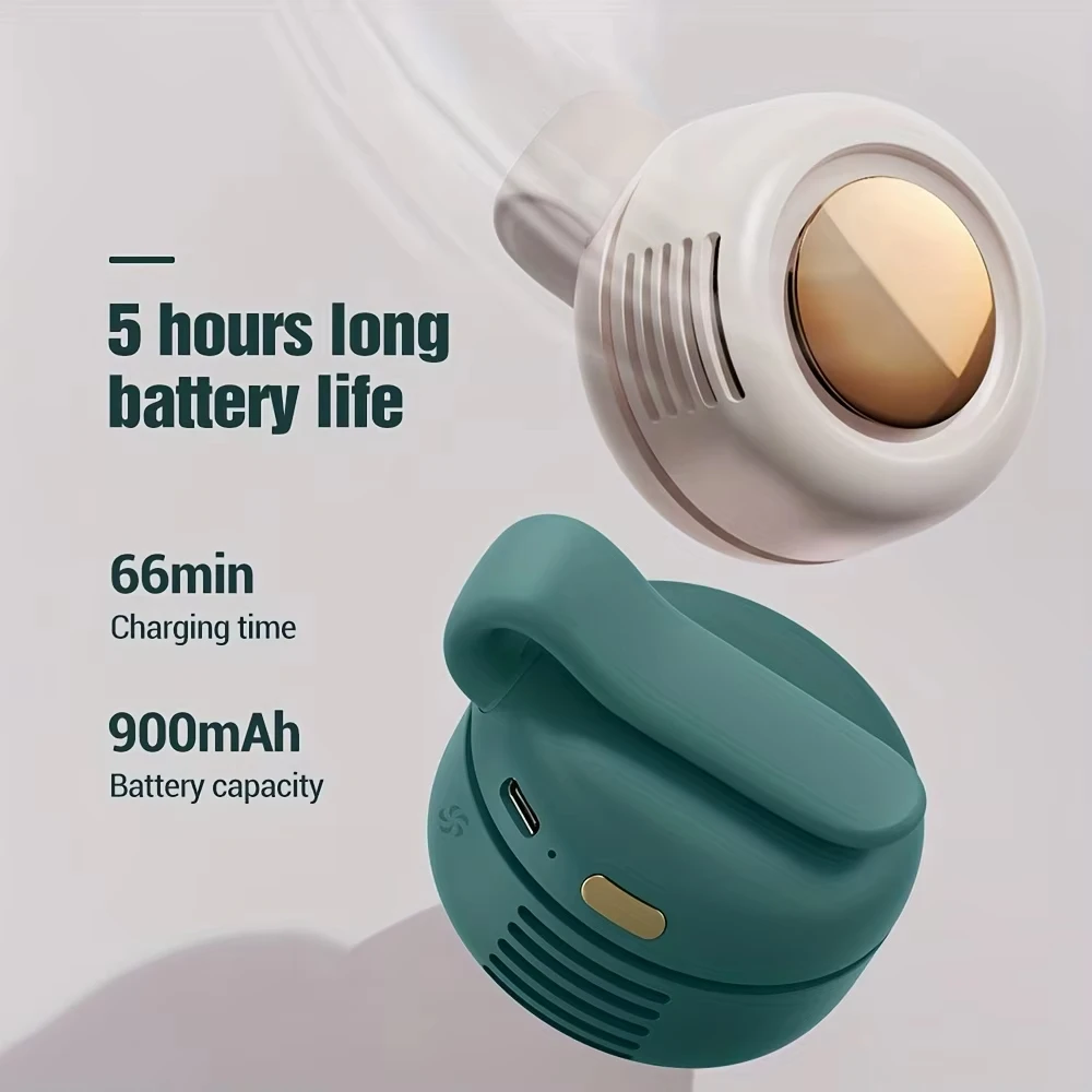 Portable Fan Mini Handheld Rechargeable Bladeless Electric Fan Clip Waist Fan Suitable for Outdoor Ventilation Desktop Small Fan