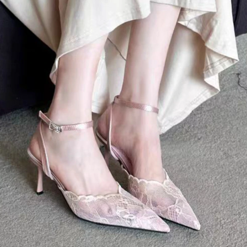 Elegant Women's Sandals Sexy High Heels Shoes Mesh Designer Heeled Sandals 2026 Luxury Party Pumps New Dress Mujer De Zapatos view 2