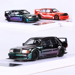 DCM 1:64 190E W201 Restomod Electroplating colorfu/Red Die casting Alloy Model Car