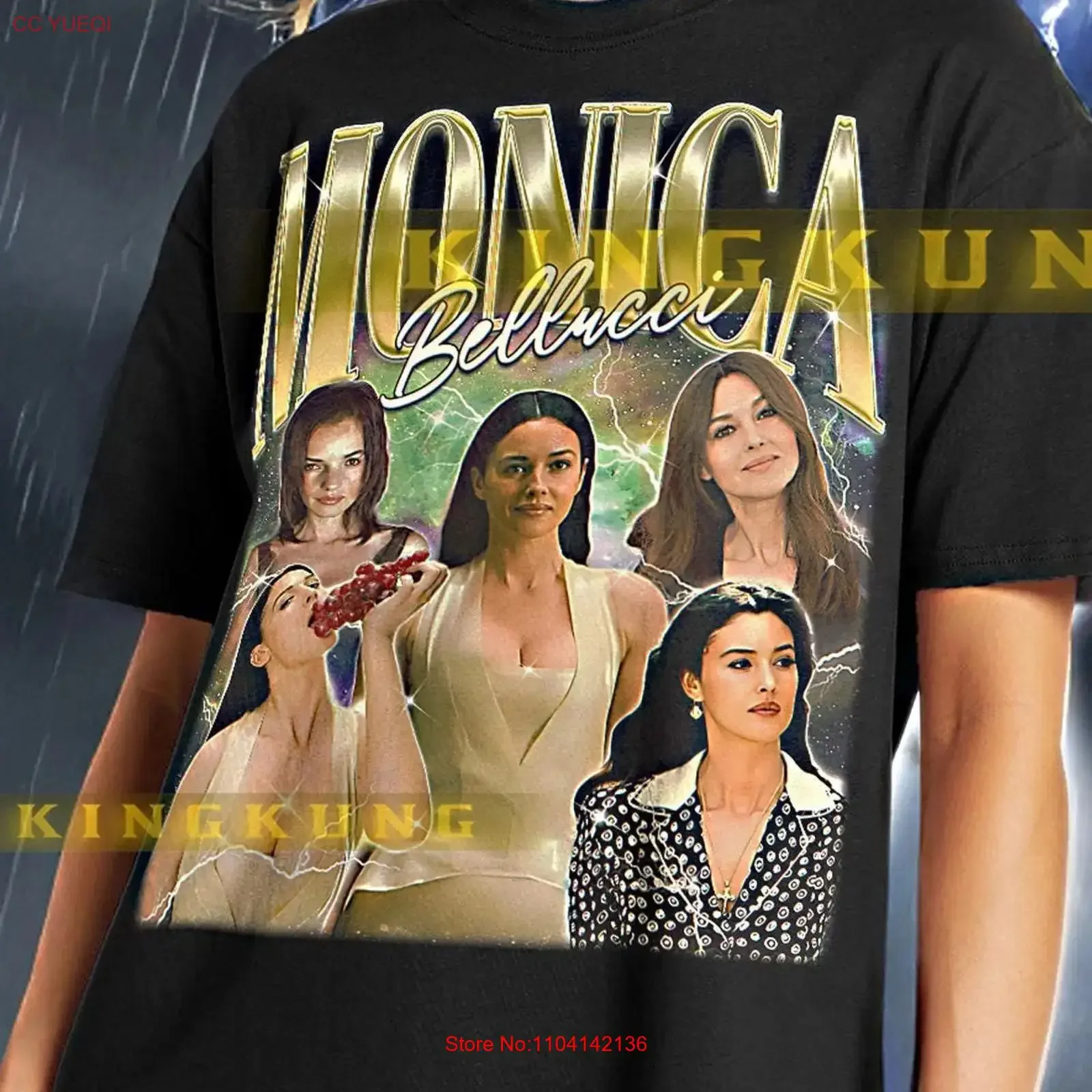 MONICA BELLUCCI T Shirt Vintage Retro 90s Bootleg saf vintage Washed designer clothes Unisex Stretched fashion Slightly homme