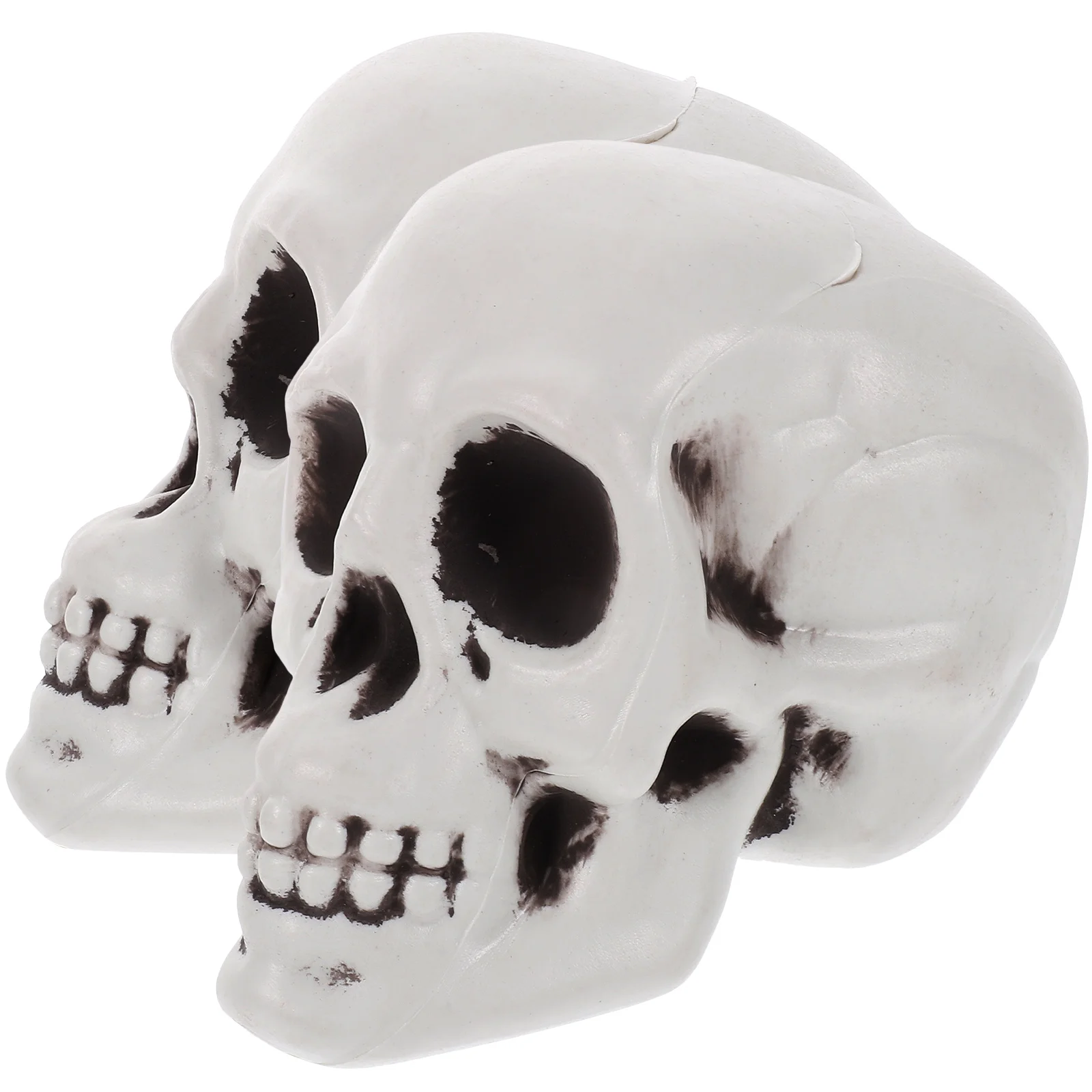 

2Pcs Halloween Skull Artificial Scared Skull Lightweight Decor for Cosplay Party Supplies Halloween Props Festival Gift Idea