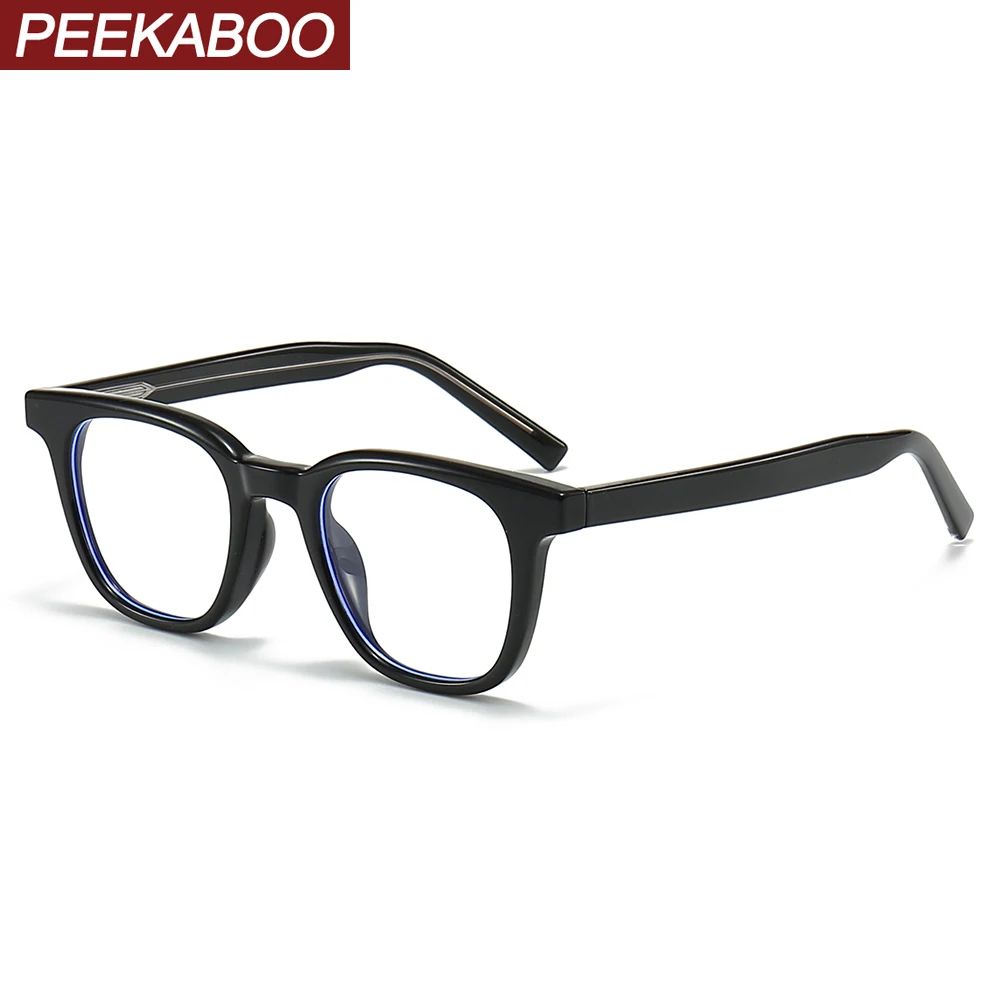 Peekaboo unisex blue light blocking glasses TR90 clear lens male fashion eyeglasses women black brown accessories men gift items