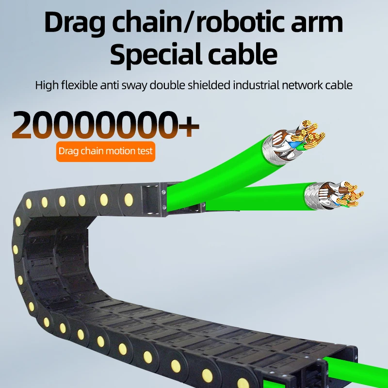 Cable Ethernet Industrial de cobre de 1-50m, 8 núcleos, 26AWG, Cable desnudo, par trenzado blindado para PC/Siemens, Cable LAN Flexible de PVC CAT6A