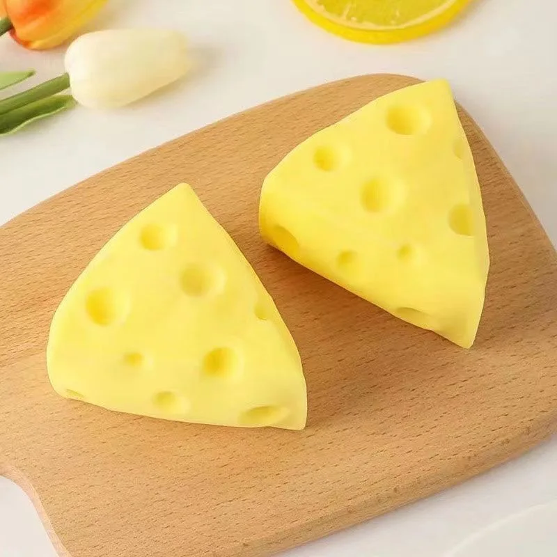 

New Cheese Shaped Slow Rebound Kneading Toy Cheese Stress Animation Derivatives Decoration Relieving Tool Creative Gifts