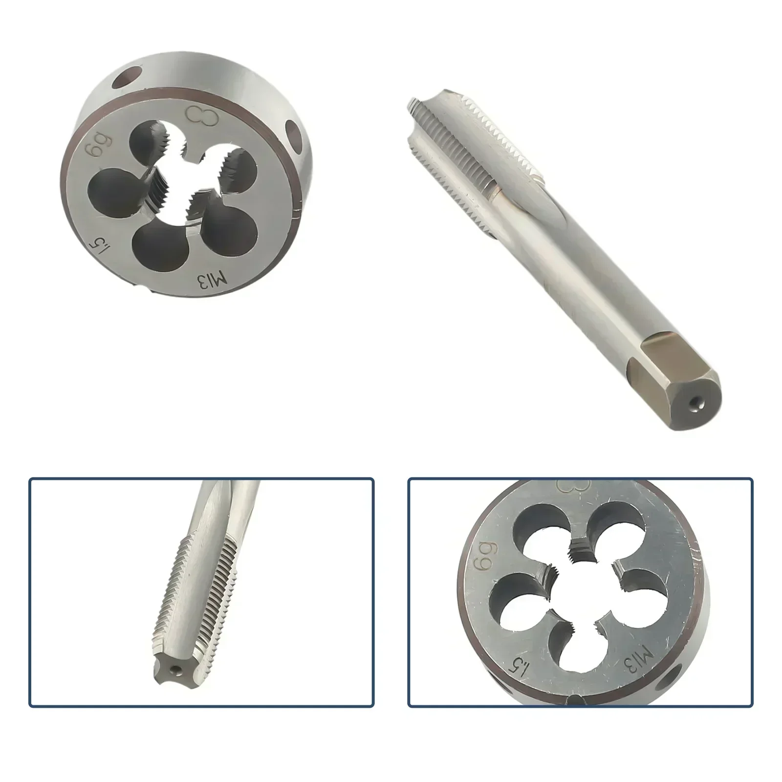 

Аксессуары, ручной метчик + круглый штамп, серебро, 2 шт., высокоскоростная сталь, металлообрабатывающий инструмент, правая рука, новинка, высокое качество