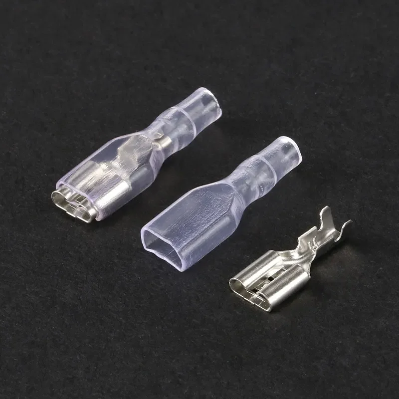 100/50Sets 2.8mm 4.8mm 6.3mm the insulating Insert spring terminal of the plug with transparent cover For Terminals 22-16AWG