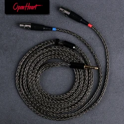 OPENHEART 16 Core Headphone Cable For Audeze LCD-2/ LCD-3/ LCD-4/ LCD-X/MM 500 XLR 4.4mm 2.5mm 6.35mm 2m 3m Upgrade Silver Cable