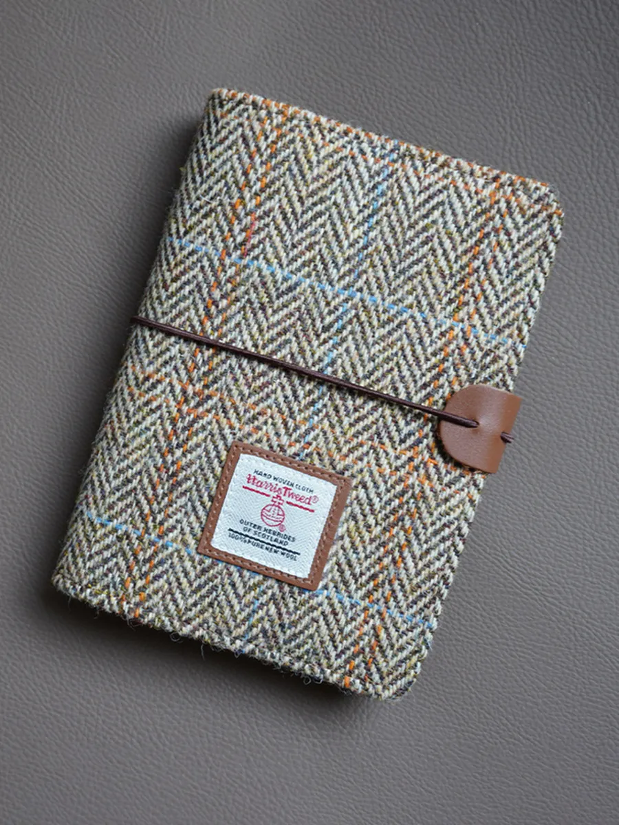 Harris Tweedcoarse Tweed A6 Fixed Page Journal Book Cover Notebook Travel Notebook Vintage Notebook 12X16.5CM