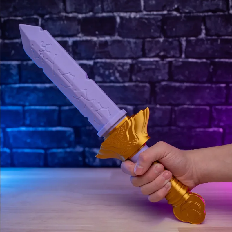 Rumi Cosplay Spada Film KPop-Demon Hunter Accessori per costumi Kawaii Coltello lungo Spada viola Hot Natale Gioco di ruolo Prop Regalo