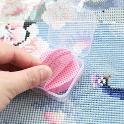 1pc Random Color 5D Diamond Painting Tool Accessories Heart Shaped Wiping Adhesive Tape Mud Cleaning Cloth Nail Washing Cloth