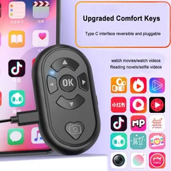 Bluetooth Wireless Remote Control Phone Selfie Video Controller for Android Ios Compatible Remote Button Rechargeable Type-C