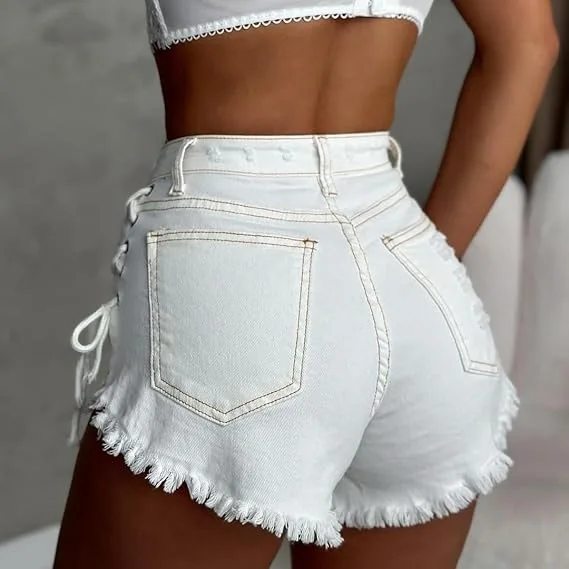 Summer New Fashion High Waisted Women Slim Fit Hot Pants Comfortable Elastic Denim Shorts