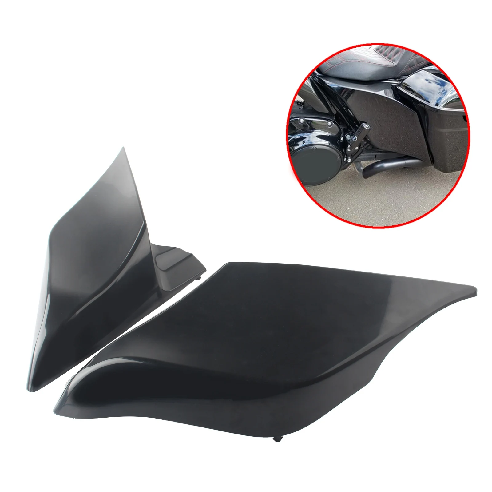 Motorcycle Accessories Stretched Extended Side Cover Panel For Harley Touring Road King FLHR FLHRXS FLHTCU FLHTK 2009-2013 ﻿