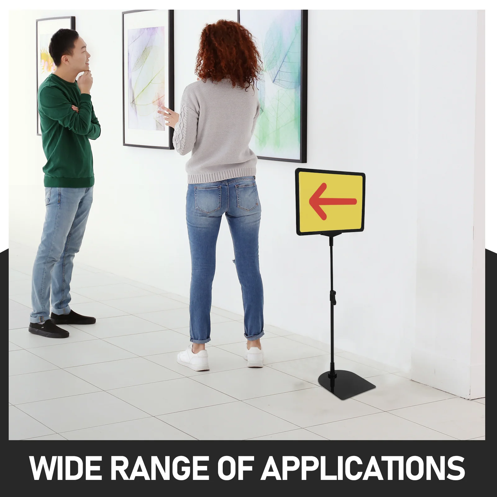 

Poster Stand Adjustable Stainless Steel Advertising Sign Stand Floor Desktop Sign Holder Banner Display for Shop Use