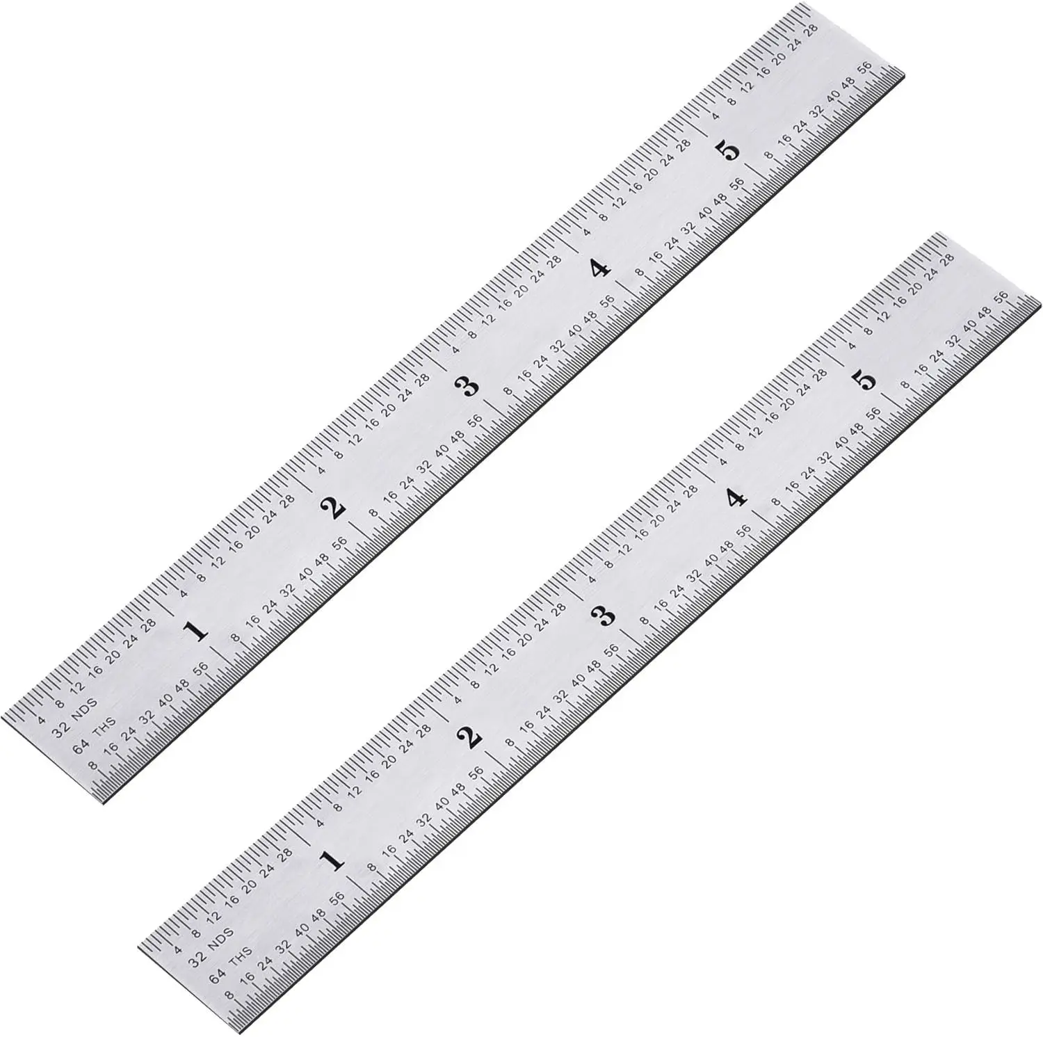 

Stainless Steel Ruler 6 Inch, 2 Pack Metric and Inch Markings 1/8 1/16 1/32 1/64 for Engineering School Office Drawing