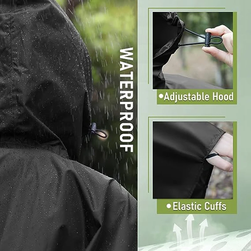 레인 판초 하이킹 윈드 브레이커 판초 자켓 코트 방수 비옷 후드 포켓이있는 성인용