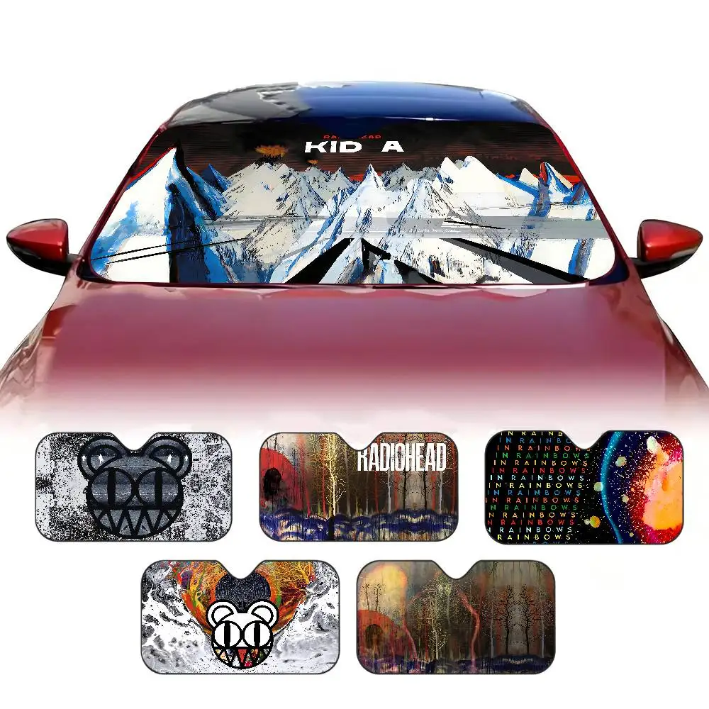 Rock Band Radiohead Windshield Car Sunshade Funny Animal Windshield Sun Shade Window Cars Folding Rays Sun Visor Protector