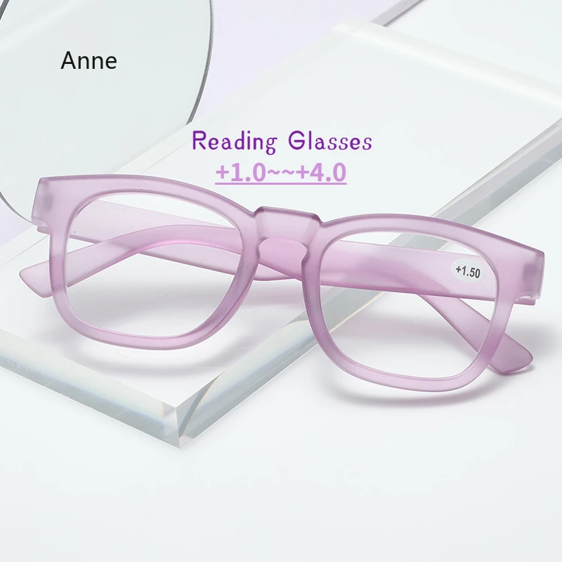 2024 Fashion Elliptic Glasses New Women Anti-Blue Light Computer Eyewear Big Student Reading Eyeglasses Frame Diopters +1.0+4.0