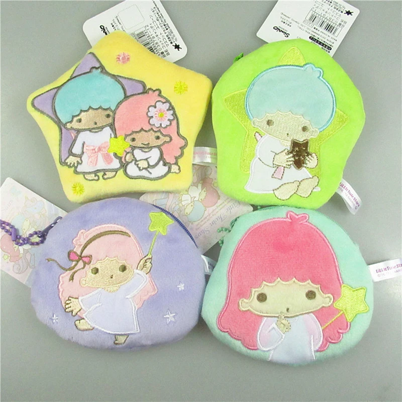 Sanrio Bé Sinh Đôi Ngôi Sao Kiki Lala Hoạt Hình Dễ Thương Sang Trọng Búp Bê Tiền, Kawaii Kid Ba Lô Mặt Dây Chuyền Đồ Chơi Ví Lông Tơ Mềm Mại móc Khóa