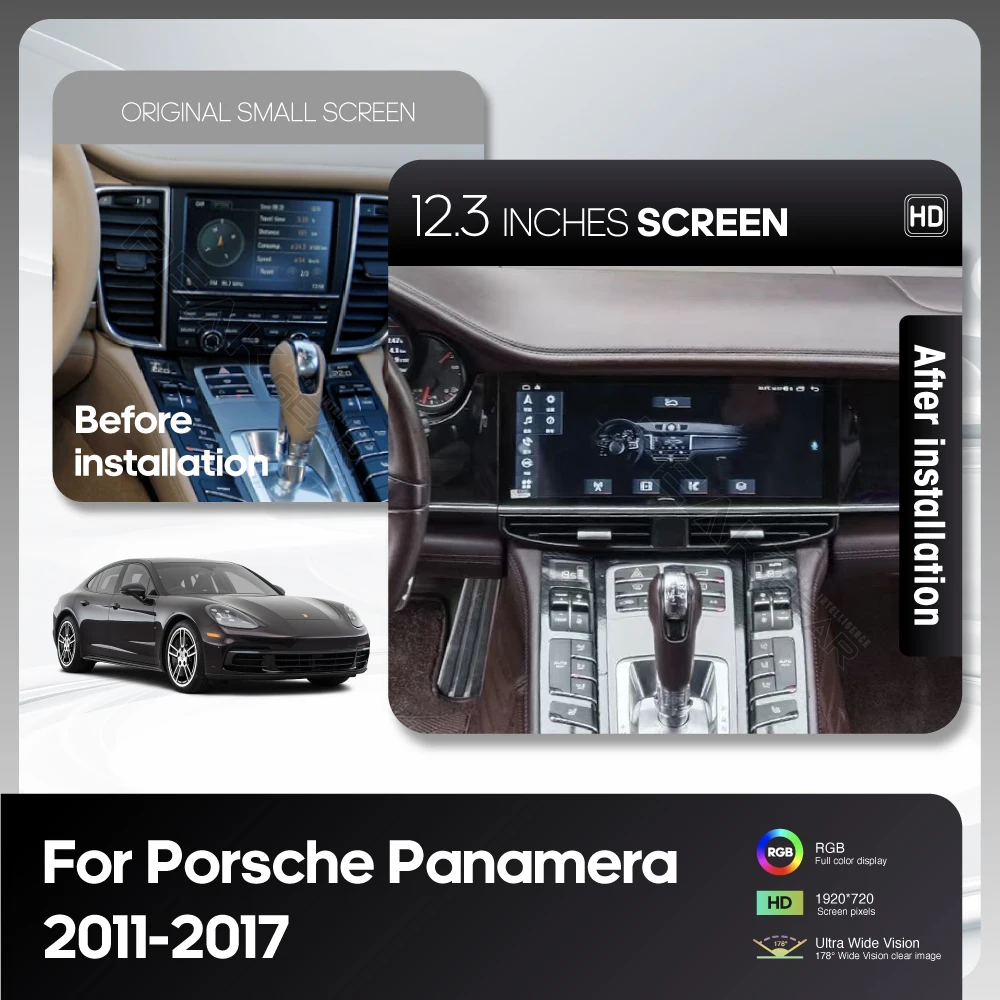 Lecteur vidéo de limitation de voiture pour Porsche Panamera, navigation GPS, autoradio Android, Carplay évité, caméra 4G 12.3, 2011 pouces, 2017-360