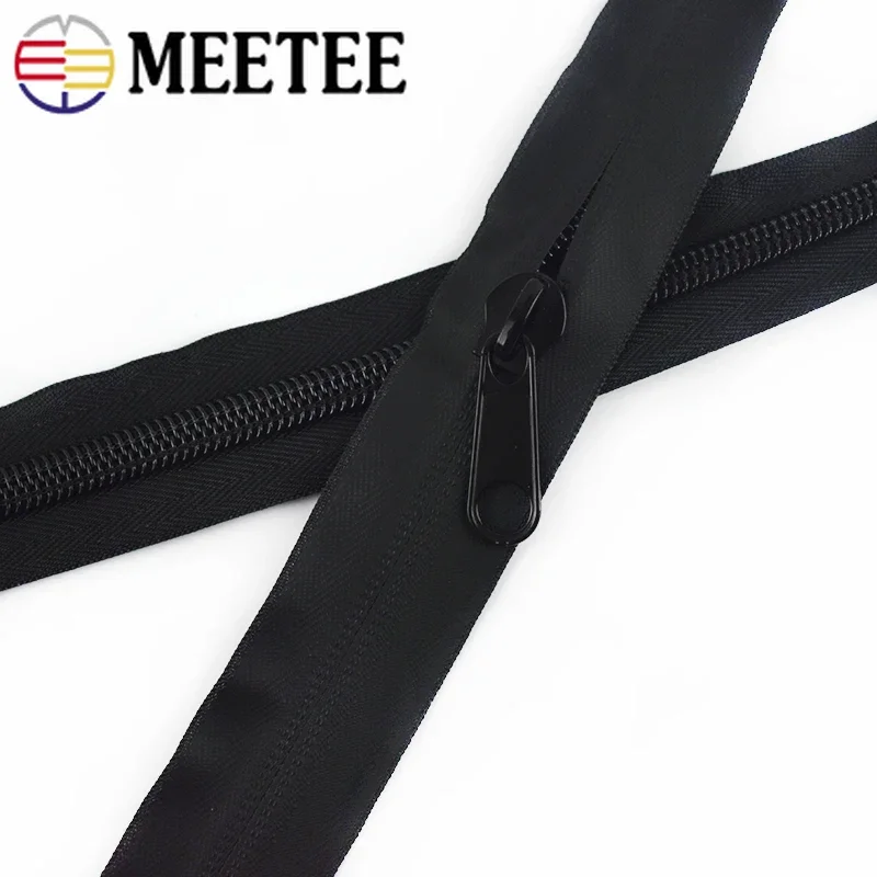 2/4M 10# Waterproof Zipper for Sewing with Sliders Reverse Nylon Ziper Invisible Coil Zip Clothes Zippers Closure Accessories