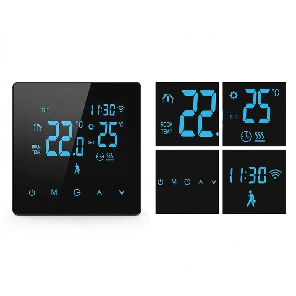 Smart Thermostat As Picture for Smart WiFi Thermostat 5 To 90C Temperature Range 3200W Load Capacity ABS Material Construction