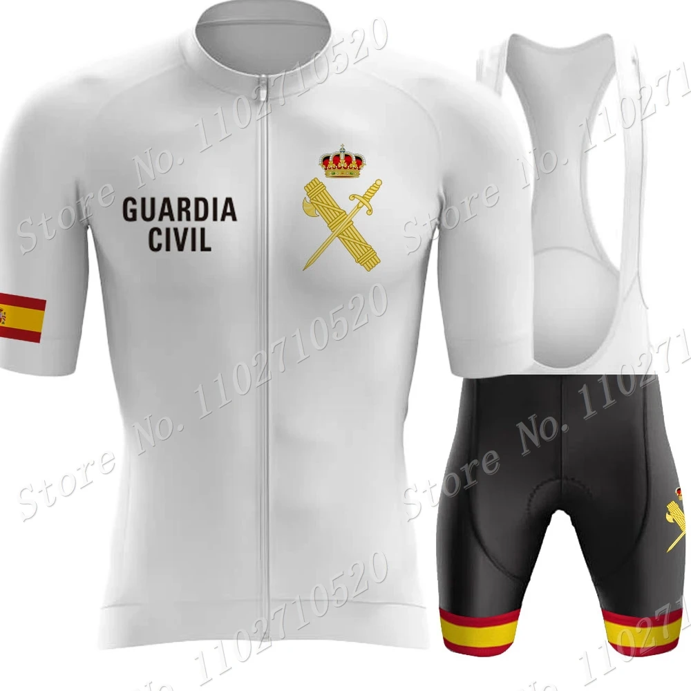 White Civil Guard 2024 Cycling Jersey Men Set Cycling Clothing shirt Road Bike Suit Bicycle Bib Shorts MTB Maillot Ciclismo Ropa