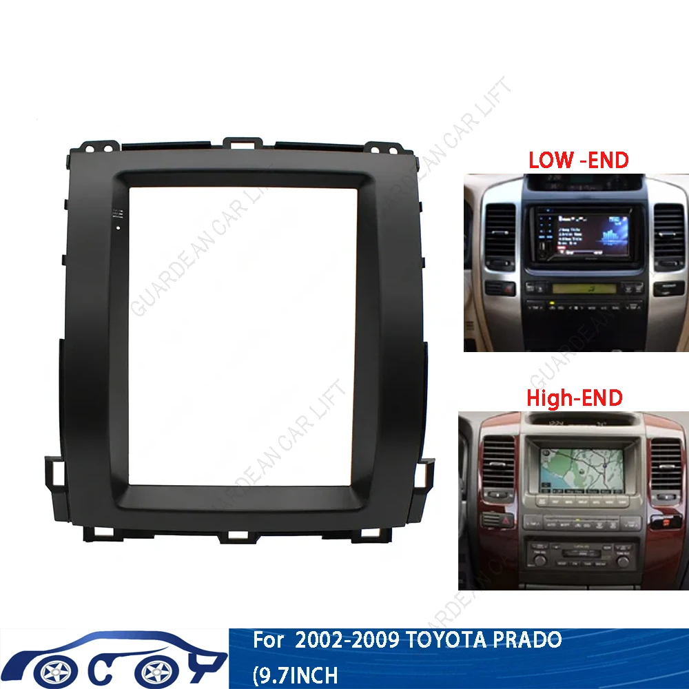 For 2002-2009 TOYOTA LAND CRUISER (9.7INCH, VERTICAL SCREEN)Car Radio Fascias Tesla Style Android Stereo Player 2Din Frame Panel