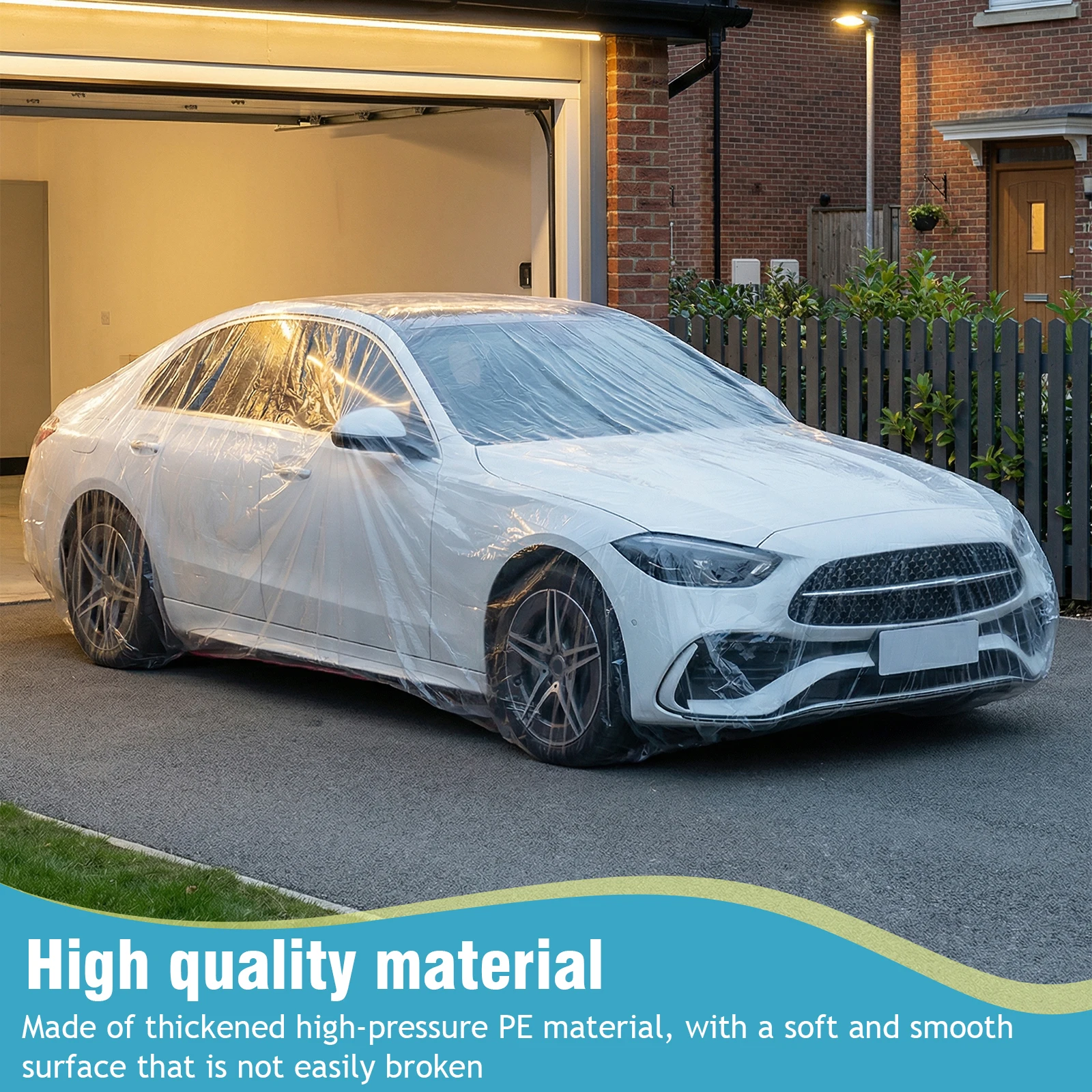 

50 упаковок одноразовых пластиковых чехлов для автомобилей от снега и пыли с эластичной лентой (12,5x21,6 футов) для внедорожников, седанов и спортивных автомобилей