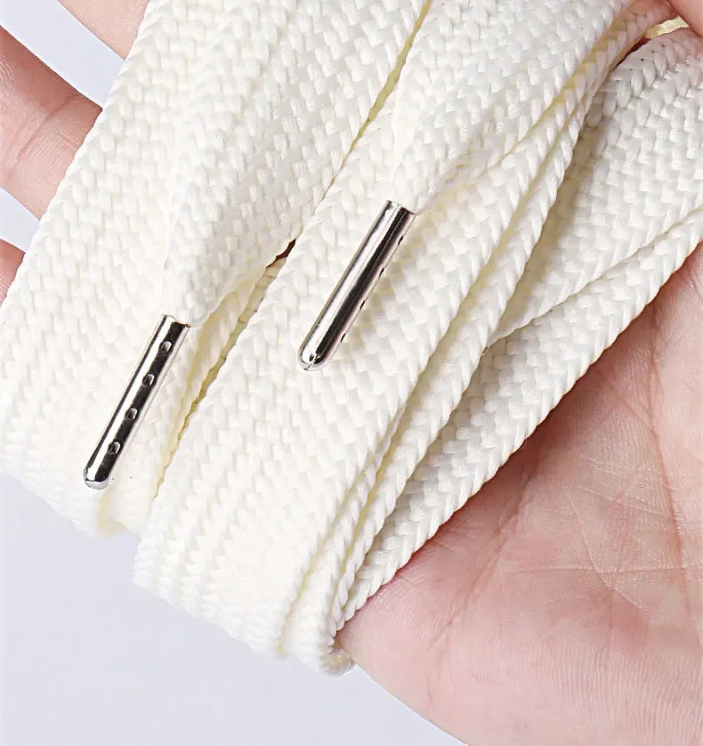 2 cm Breite, klassische Schnürsenkel, lässige Teenis-Schnürsenkel, flache Schnürsenkel für Sneakers, Länge 130 cm, PVC/Metallkopf-Schuhzubehör – Detail 5