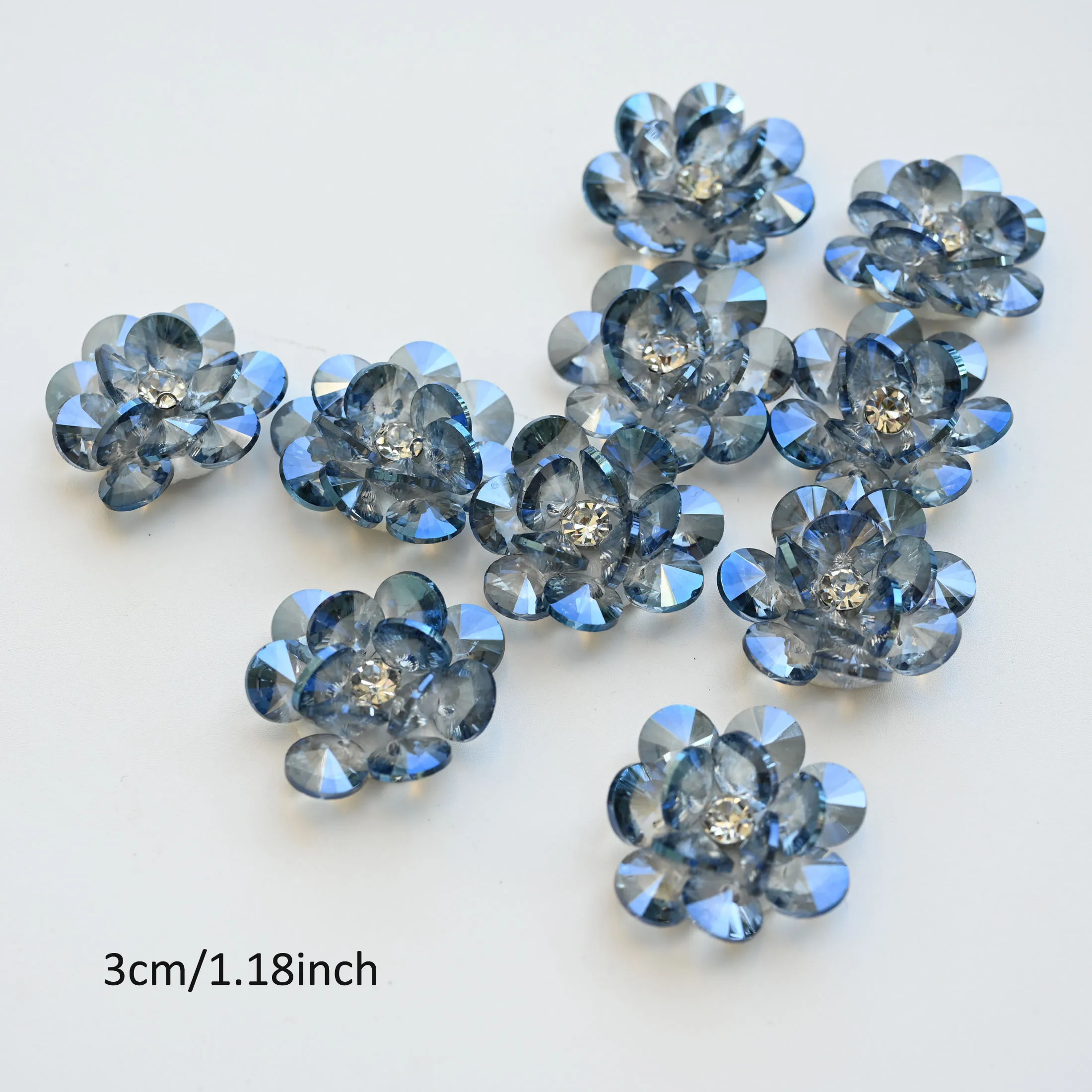 10 Stück/Set Kristallperlen-Applikationen für Kleidung zum Aufnähen, Blumen-Dekorationspatches, bestickte Applikationen für Kleidung – Detail 3