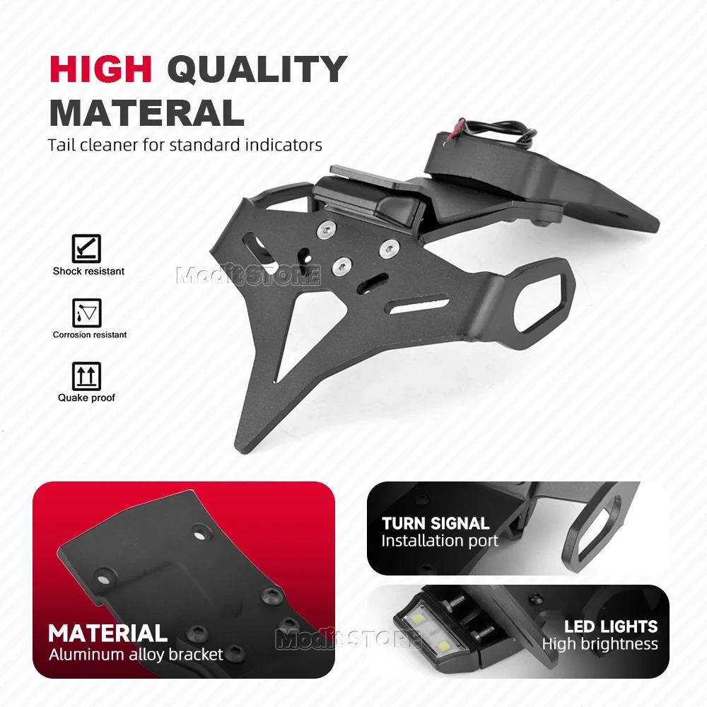 For Kawasaki Z900 Z 900 z900 2021-2024 NEW Motorcycle Rear Short Tail License Plate Holder Frame Tailstock Kit 5