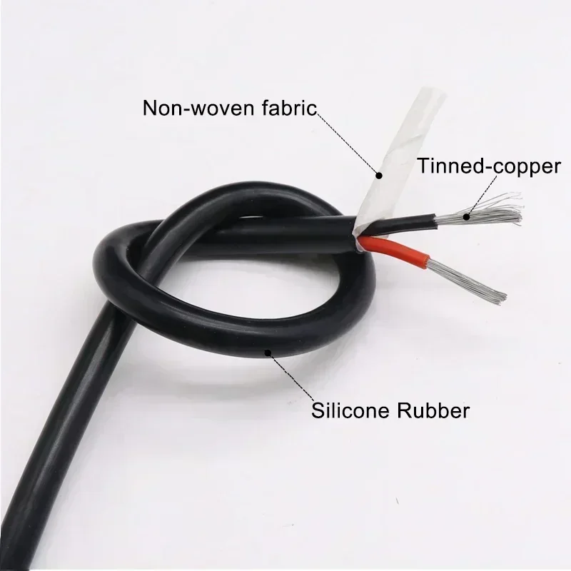 1~10m Black Flexible Silicone Wire Square 0.3 0.5 0.75 1 1.5 2 2.5 4 6 mm x 2 3 4 6 Cores Tinned Copper High Temperature Cable