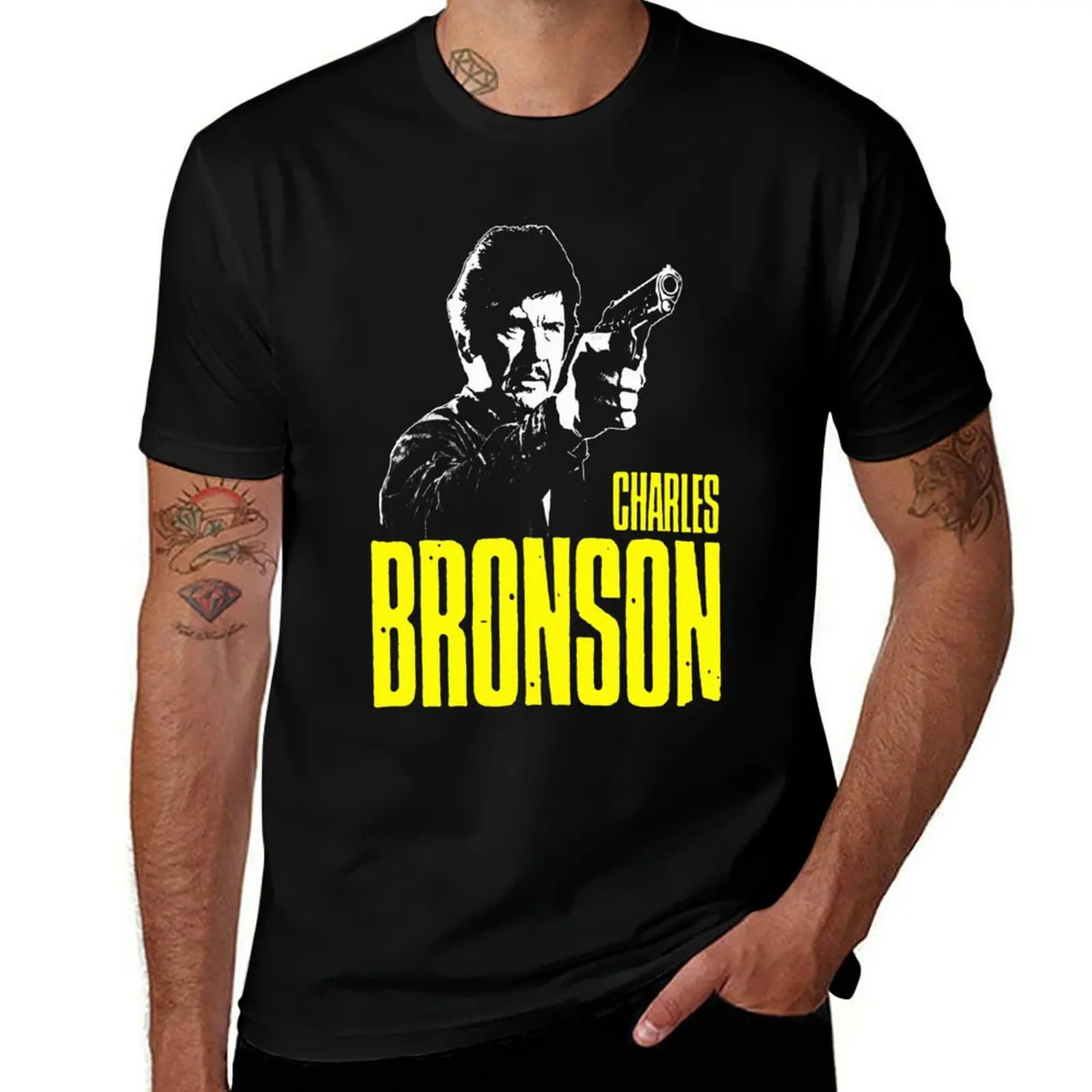 

Charles Bronson T-Shirt cotton t shirt man t shirt men 100% cotton luxury brand T-Shirt