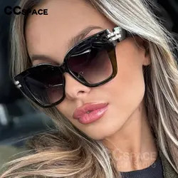 Luxury Square Sunglasses Women Brand Design Large Size Retro Suneyeglass Outdoors Casual Sunscreen Vacation Travel UV400 #301633