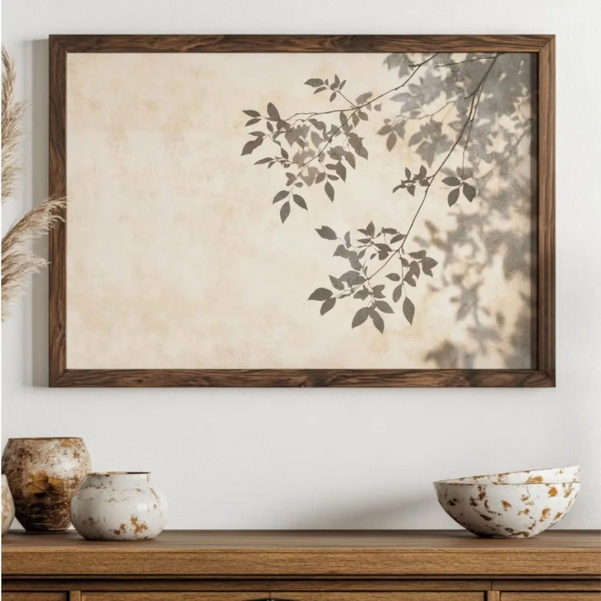 Earth-Toned Birch Tree Shadow Plant Canvas Prints Poster Modern Scandinavian Neutral Aesthetics Art Prints Wall Art Home Decor