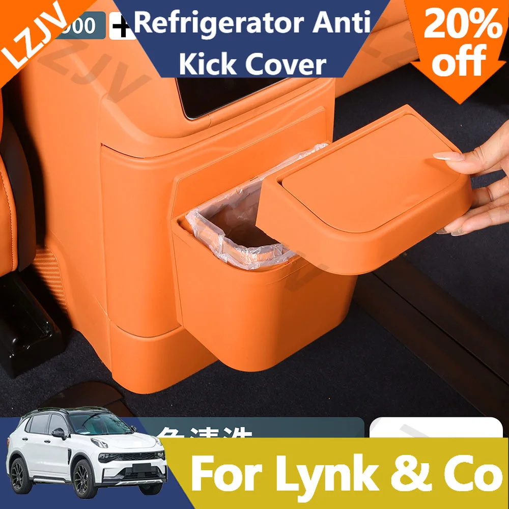 NEW For Lynk&Co 900 2025 Refrigerator Anti Kick Cover With Garbage Bin Interior Modification Supplies Detachable Bucket Cover