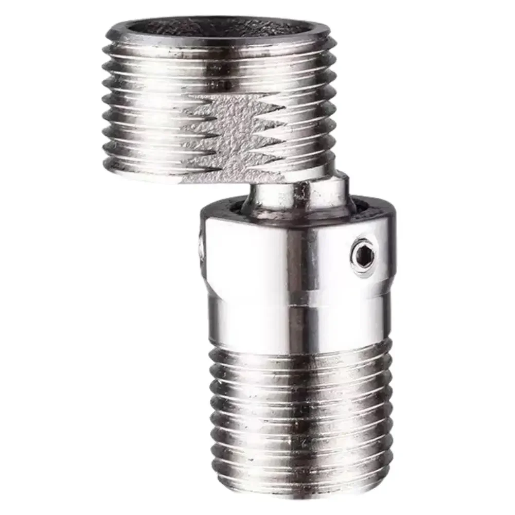 304 Stainless Steel Angle Adjustment Angled Curved Foot 360° Rotatable Eccentric Screw Corner Wall Mounted Shower Faucet Adapter
